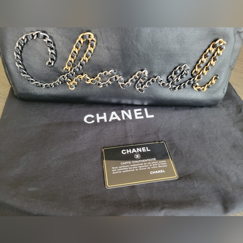 CHANEL Calfskin Logo Hobo